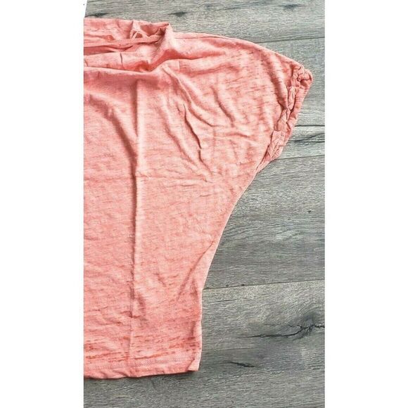 FREE PEOPLE WE THE FREE RED LOTUS ASTRID BURN OUT TEE SHIRT SIZE XTRA SMALL - Picture 4 of 10